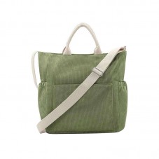 Green durable and soft canvas handbag