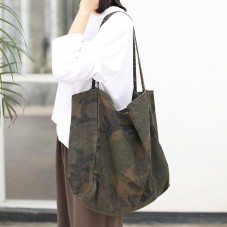 Camouflage print large-capacity canvas handbag