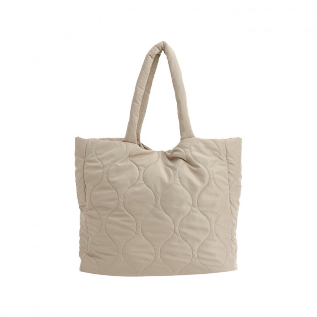 Lightweight quilted puffy tote canvas bag