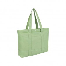 Green large-capacity canvas handbag
