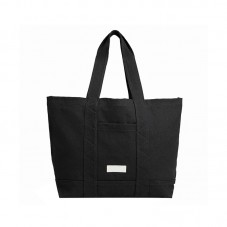 Black casual durable canvas handbag