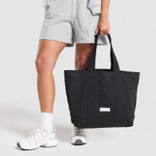 Black casual durable canvas handbag