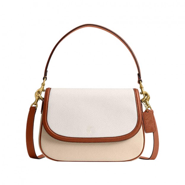 Vintage leather flap women's crossbody bag