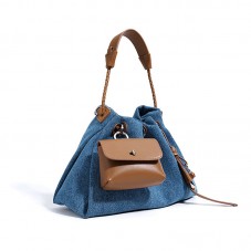 Contrast color stitching women's crossbody bag