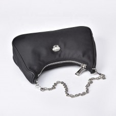 Black leather waterproof women's crossbody bag