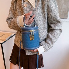 Retro bucket patchwork crossbody bag