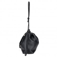 Premium black leather crossbody bag