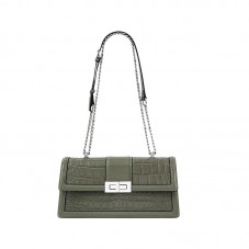 Croc textured-leather crossbody bag