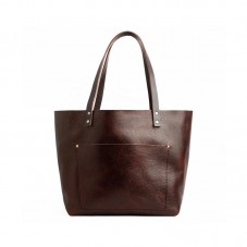 Luxe brown waterproof leather tote bag