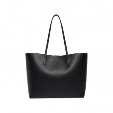 Black large capacity waterproof leather tote bag
