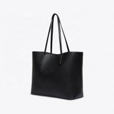 Black large capacity waterproof leather tote bag