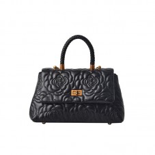 Camellia embroidered waterproof leather tote
