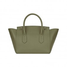 Flap-top waterproof pebbled leather tote