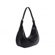 Half-moon waterproof pebbled leather tote