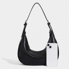 Half-moon waterproof pebbled leather tote