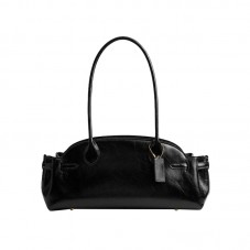 Vintage exquisite glazed leather tote bag