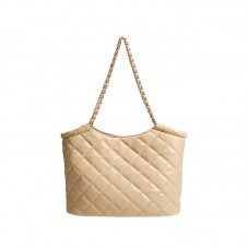 Luxury check metal chain leather tote