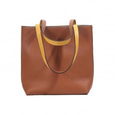 Waterproof contrast double-faced leather tote