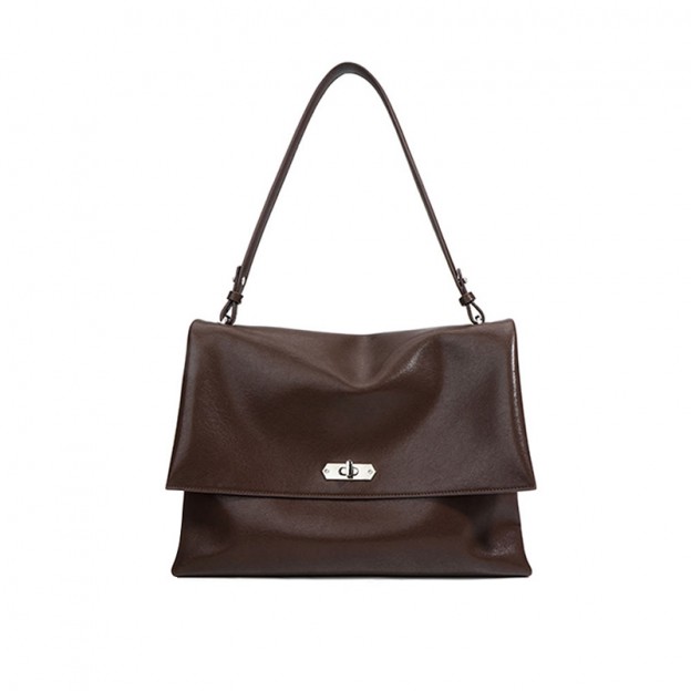 Durable and stylish flap leather tote bag