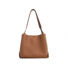 Classic magnetic clasp pebbled leather tote