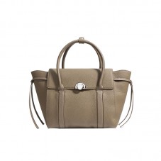 Durable pebbled leather flap tote