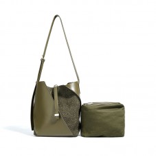 Elegant patchwork design casual leather tote