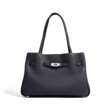 High-quality large-capacity pebbled leather handbag