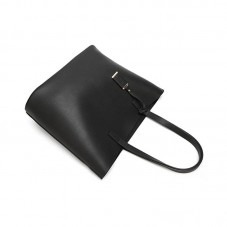 Simple classic large capacity leather handbag