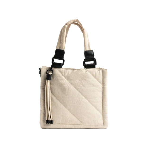 Mini quilted down soft fluffy nylon tote