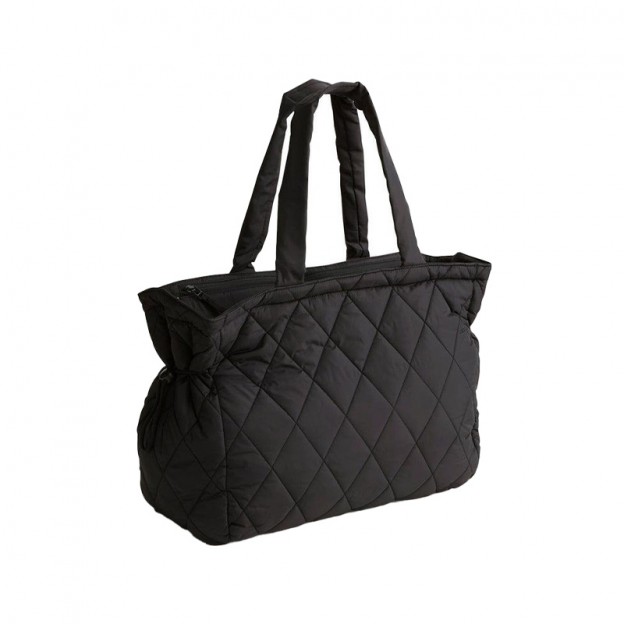 Thick and fluffy diamond quilted nylon tote
