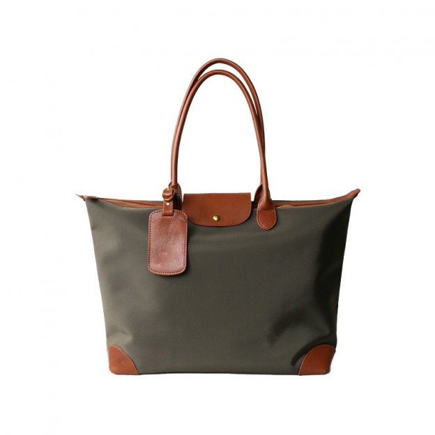 Luxury full-grain cowhide nylon tote bag