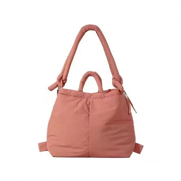 Lightweight solid quilted nylon tote