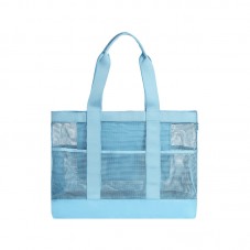 Blue mesh large capacity nylon tote bag