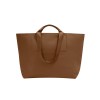 Brown large capacity waterproof nylon handbag