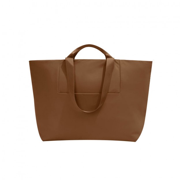 Brown large capacity waterproof nylon handbag