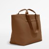 Brown large capacity waterproof nylon handbag