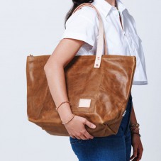 Large capacity durable leather polyester bag