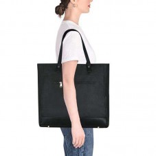 Black waterproof polyester handbag