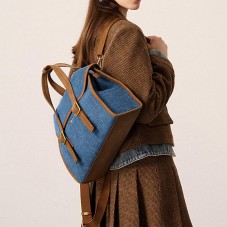 Vintage large capacity canvas denim backpack