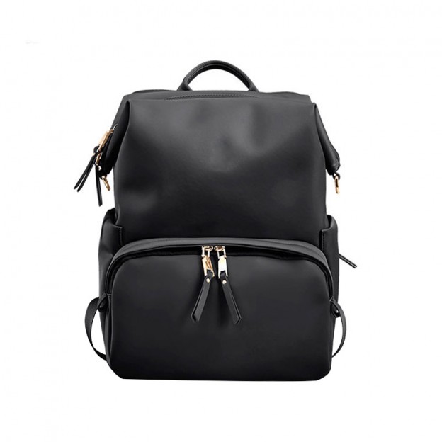 Simple solid color leather backpack