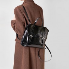 Stylish waterproof smooth leather backpack