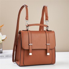 Casual smooth soft leather backpack