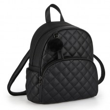 Black lightweight waterproof nylon backpack