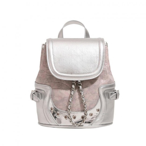 Luxe crocodile-effect leather backpack