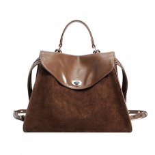 Classic vintage leather flap backpack
