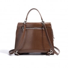 Classic vintage leather flap backpack