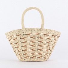 Large capacity straw striped beach bag