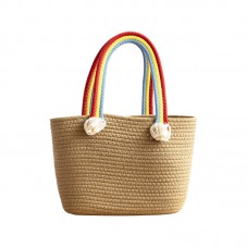 Casual hand-woven beach straw bag