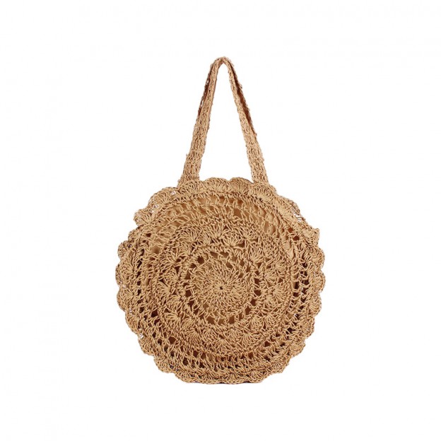 High quality round hollow beach straw bag