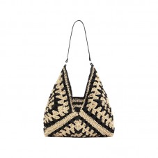 Fashionable hollow woven beach straw bag
